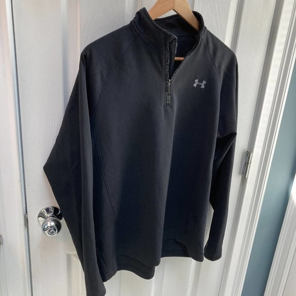 Under Armour Coldgear Loose Long Sleeve Quarter Zip Pullover Black Size Medium - Picture 2 of 8